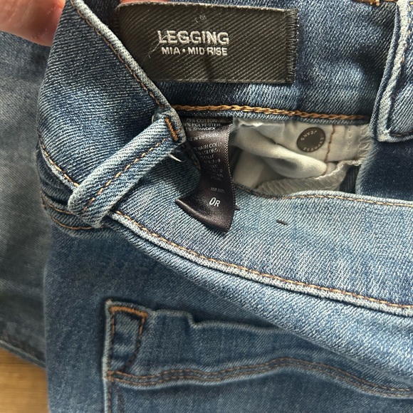 Express Mia Mid Rise Legging Jeans Size 0R Stretch Skinny - Picture 4 of 8